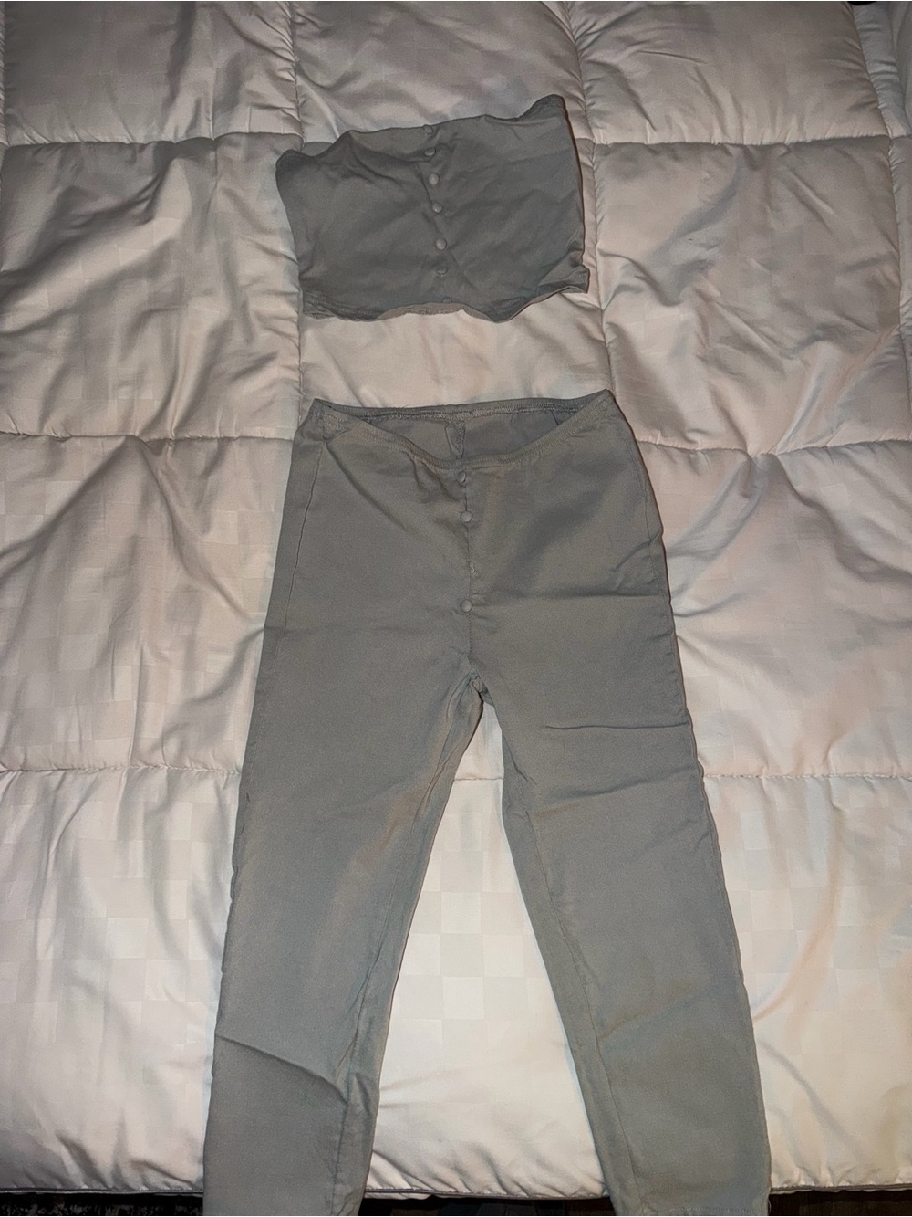 SHEIN Gray High-Rise Button-Front Leggings